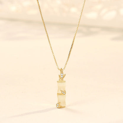 Women's Live Bamboo Sterling Sier For Affordable Luxury Style Pendant Necklaces