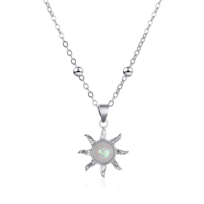 Korean Accessories Opal Sun Elegant Inlaid Necklaces