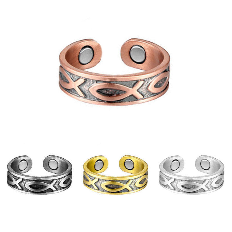 Personality Little Fish Magnet Energy Fashion Retro Rings