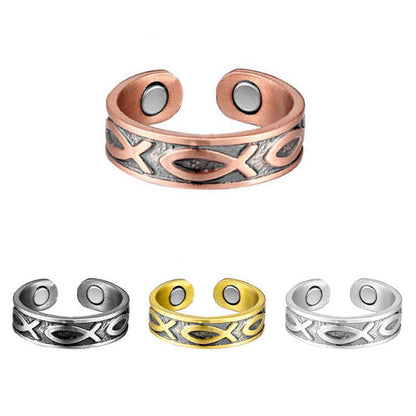 Personality Little Fish Magnet Energy Fashion Retro Rings