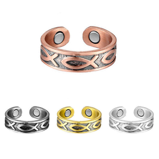 Personality Little Fish Magnet Energy Fashion Retro Rings