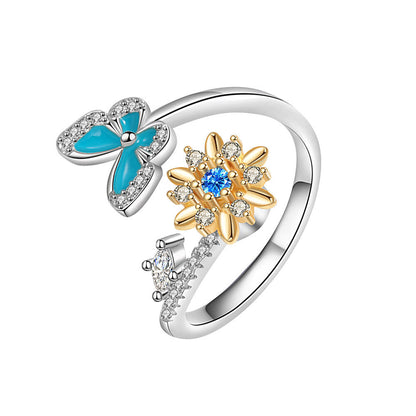 Rotating Butterfly Female Fashion Personality Design Rings