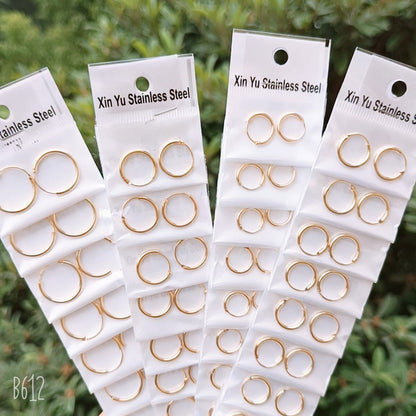 Versatile Personality White And Black Gold Earrings