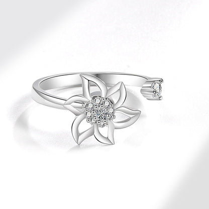 Little Windmill Decompression Style Design Niche Index Finger Rings