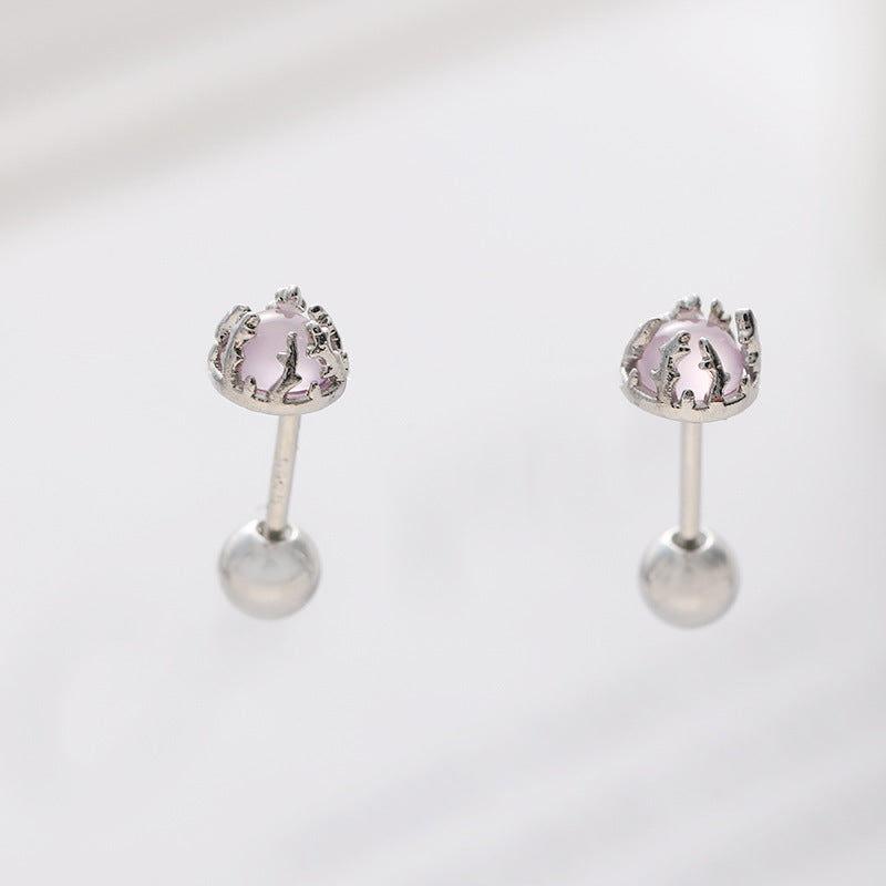 Women's Beautiful Simple Color Moonstone Exquisite Fashion Earrings