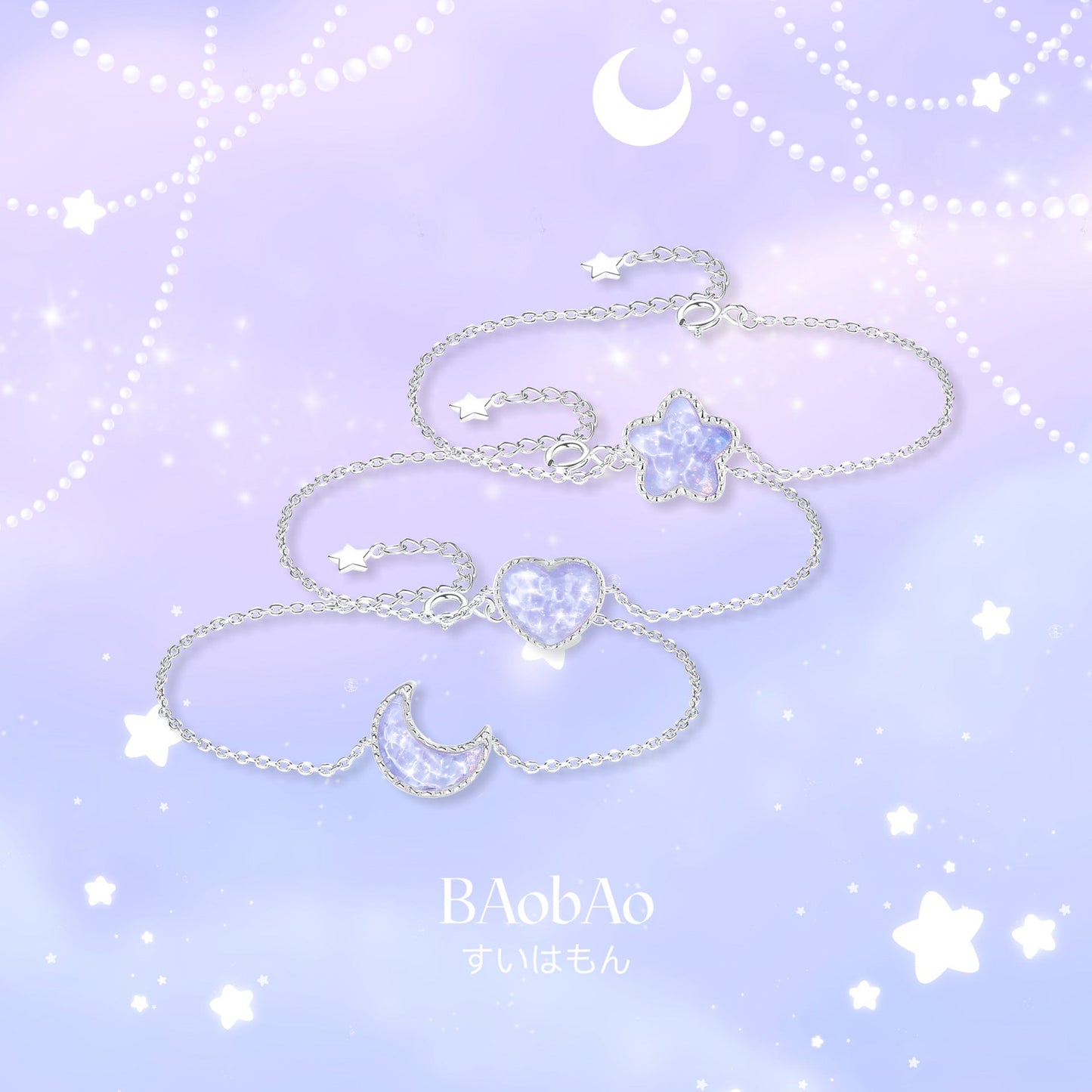 Water Ripple Feeling Glaze Star Moon Heart Female Special Bracelets