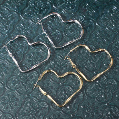 Twisted Love Heart Design Sense Simple Earrings