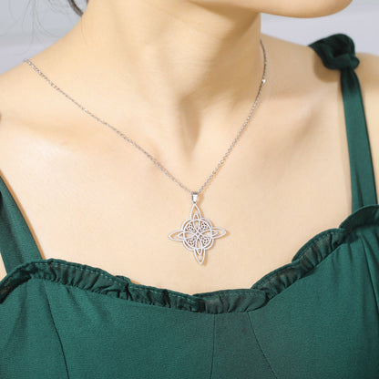 Korean Style Personalized Witch Celtic Triangle Pendant Necklaces