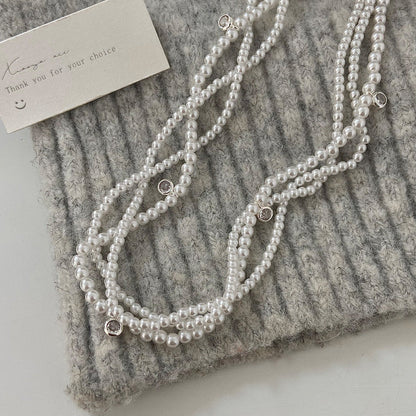 Women's Pearl Collar High Sense Twin Clavicle Necklaces