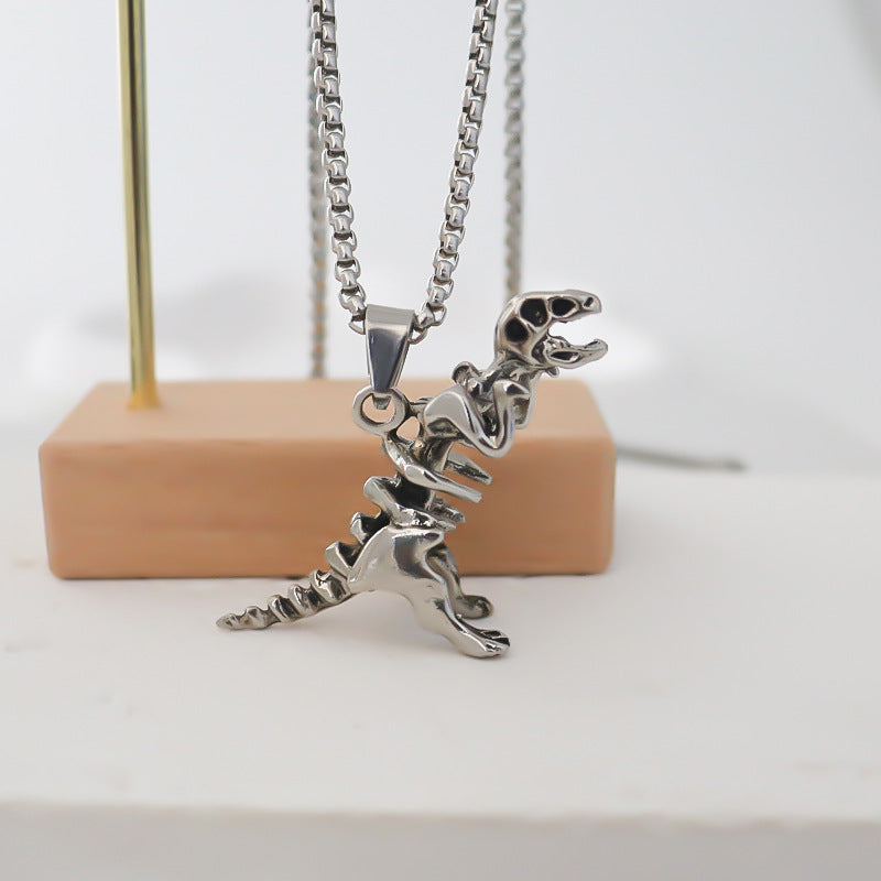Women's & Men's & Dinosaur Skeleton Pendant Fashion Retro Stainless Steel Necklaces