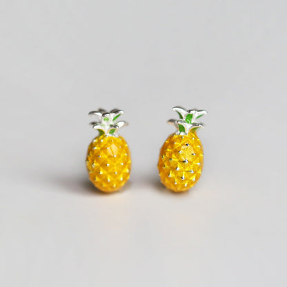 Korean Creative Cute Pineapple Drip Glazed Earrings