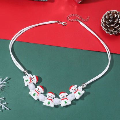 Creativity Santa Claus Gingerbread Man Bell Necklaces