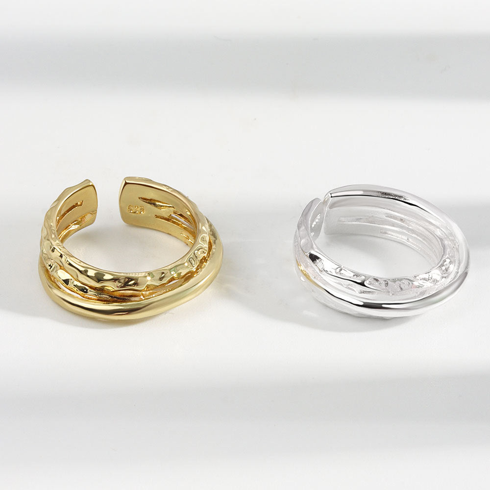 Exaggerated Irregular Line Female Fashion Net Rings