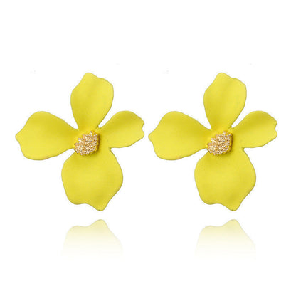 Colored Frosted Flower Mori Sweet Petal Earrings