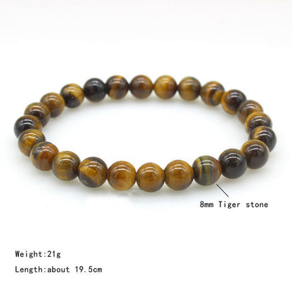 Women's & Men's Frosted Natural Stone Volcanic Rock Tigereye And Bracelets