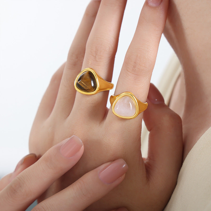 Stone Tigereye Retro Affordable Luxury Elegant Rings