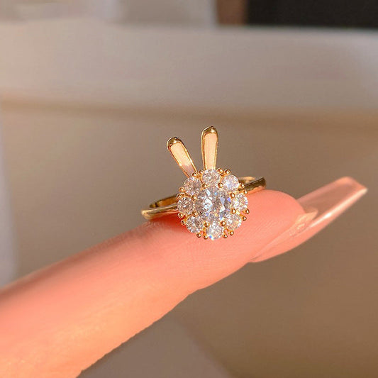 Women's Micro Inlay Rabbit Ear Long Spring Necklaces