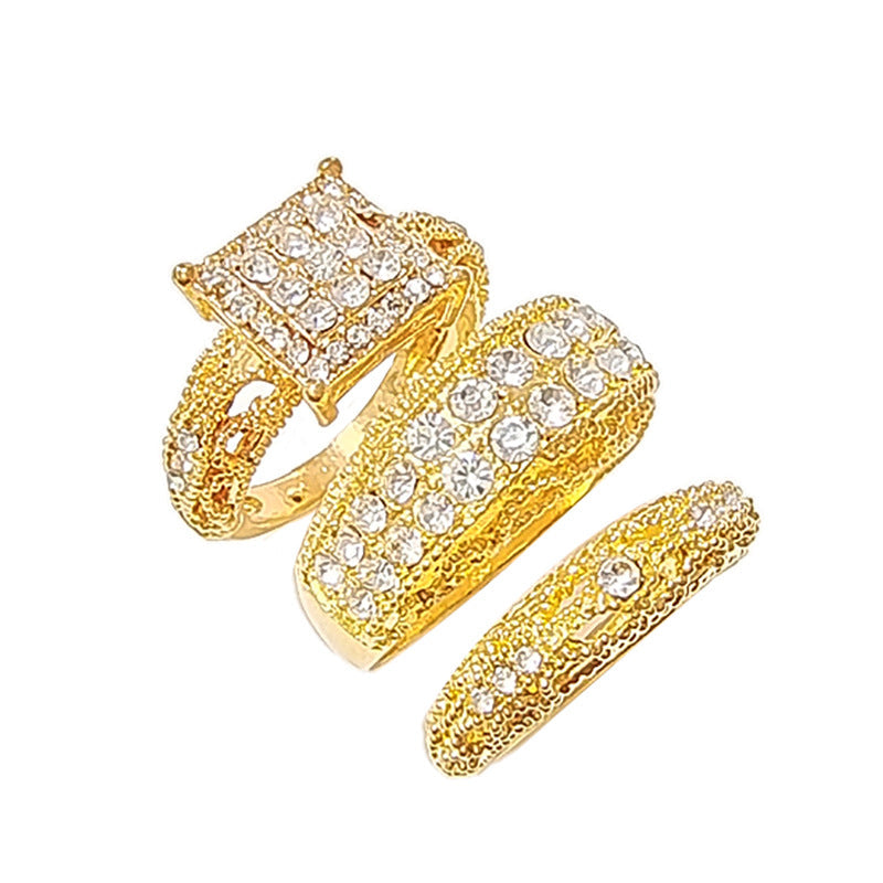 Fashion Three-piece Set Diamond Couple Hand Jewelry The Legend Rings
