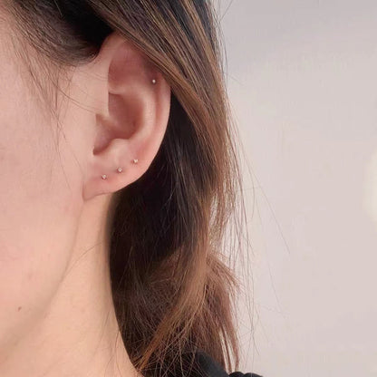 Gold Plated Ultra Mini Ear Simple Earrings