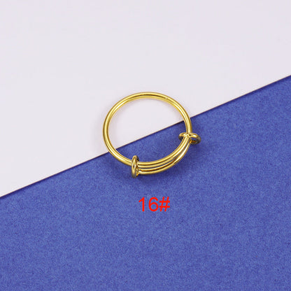 Stainless Steel Coil Gold Titanium Personality Rings