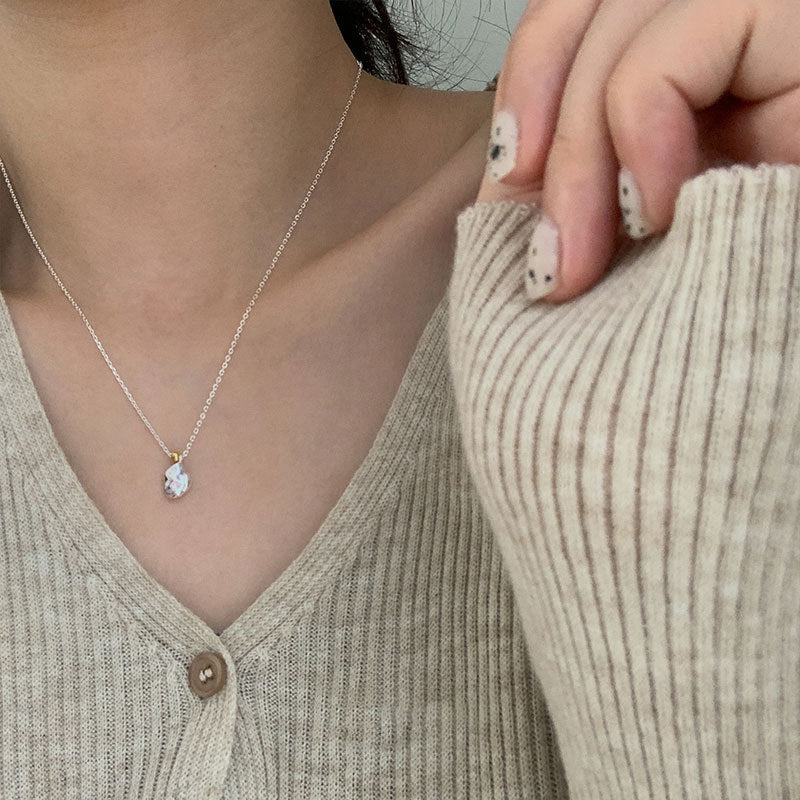 Sterling Sier Simple Niche Color Matching Beanie Female Clavicle Necklaces