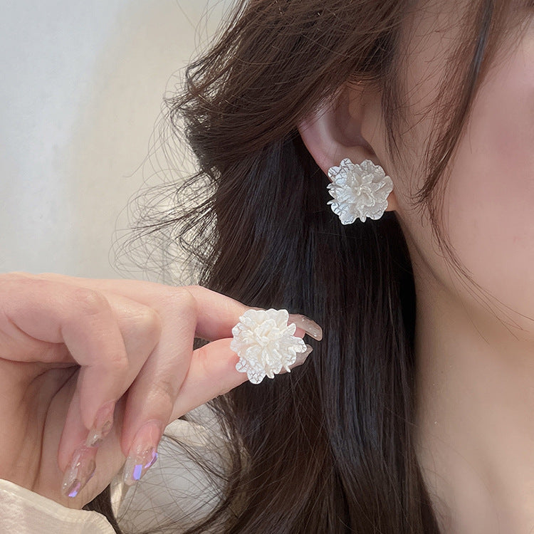 Flower Sier Needle Elegant Simple Trendy Cute Earrings