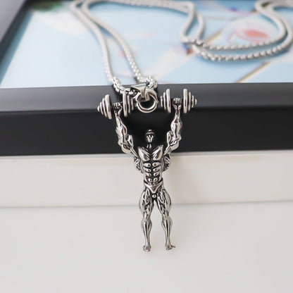 Men's Bodybuilder Pendant Personality Fashion Hip Hop Rap Necklaces