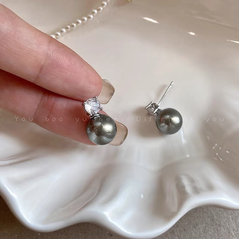 Classic Zircon Pearl Diana Simple High-grade Earrings