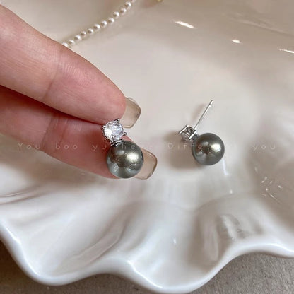 Classic Zircon Pearl Diana Simple High-grade Earrings