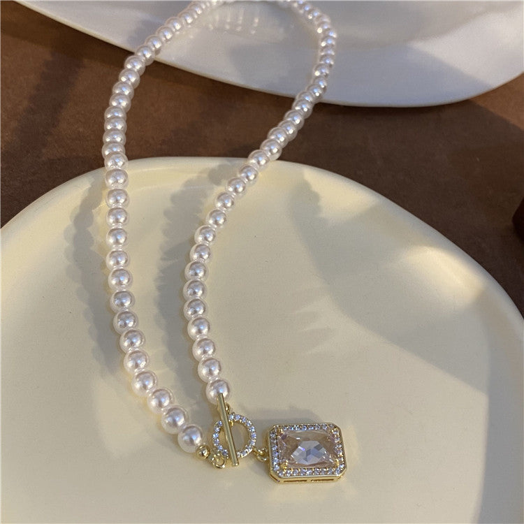 Women's Niche High-grade Buckle Beaded Chinese Clavicle Necklaces