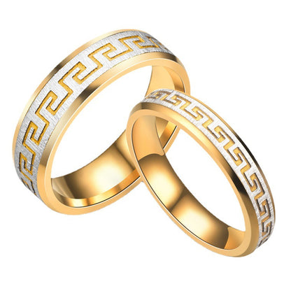 Retro Creative Pattern Titanium Steel Stainless Rings