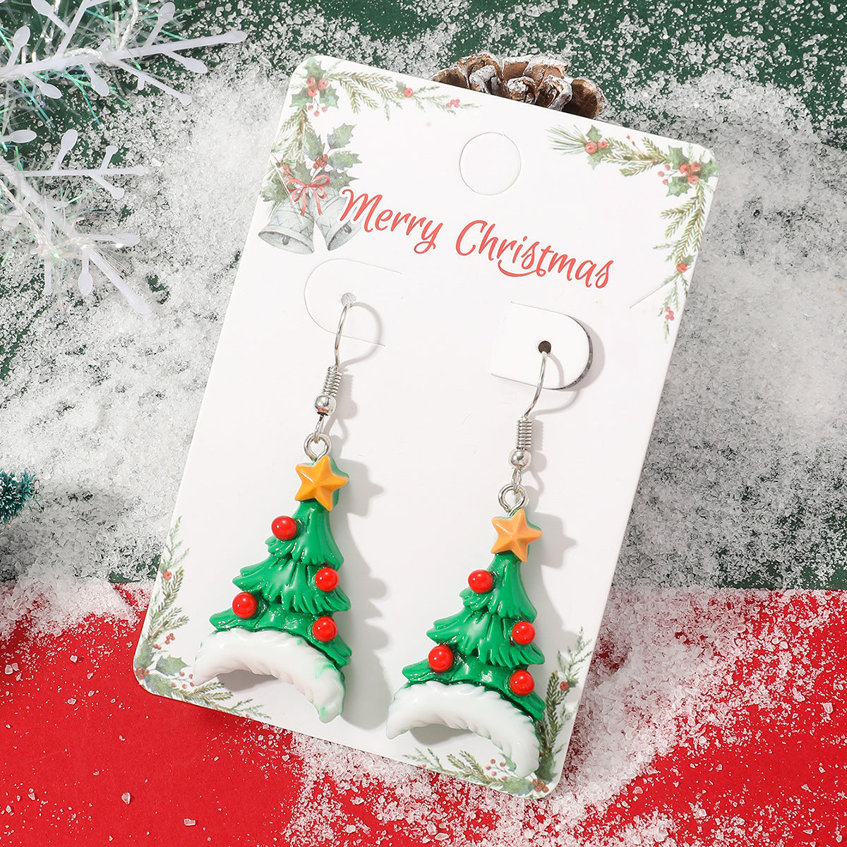 Christmas Cute Cartoon Sweet Tree Snowman Earrings
