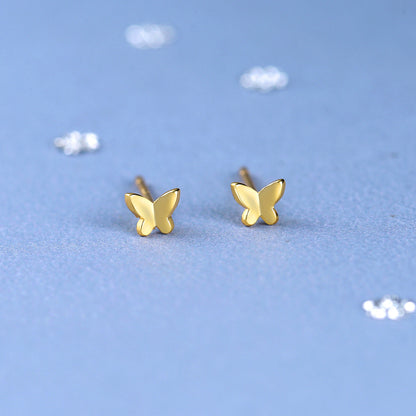Women's Small Butterfly Sterling Sier Simple Cute Dignified Earrings