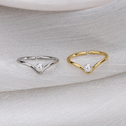 Style Pearl Opening Female Trendy Retro Rings