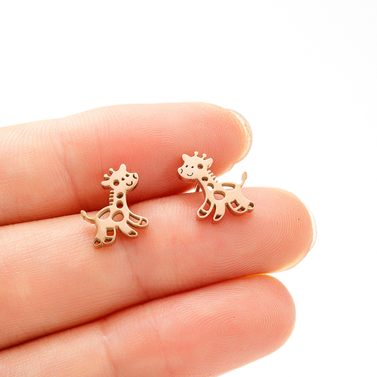 Stainless Steel Cartoon Small Animal Dinosaur Unicorn Earrings
