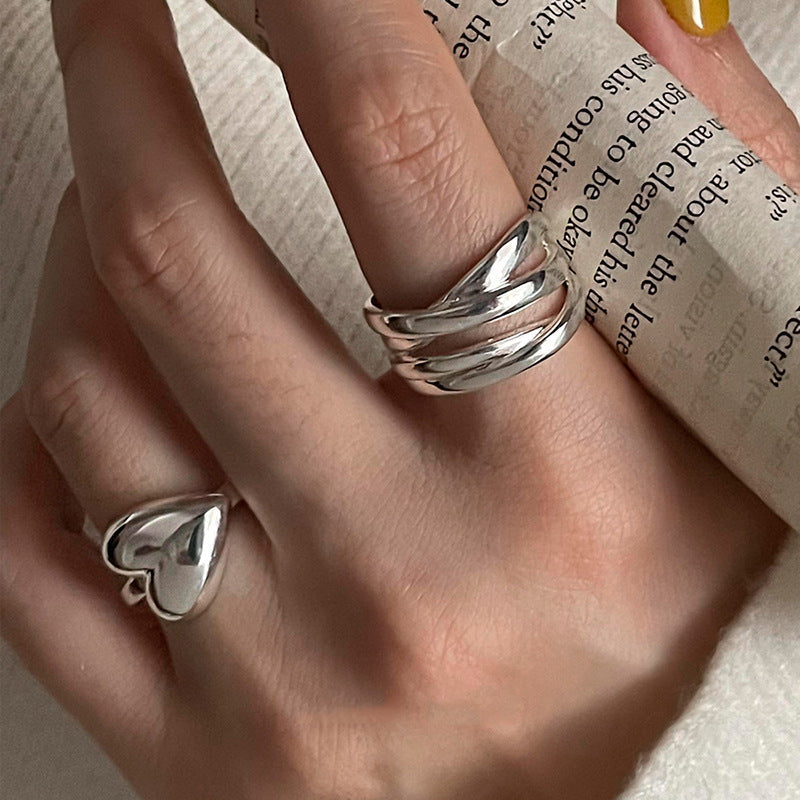 Women's Design Love Heart-shaped Cold Style Stylish Simple Rings