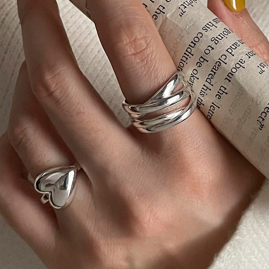 Women's Design Love Heart-shaped Cold Style Stylish Simple Rings