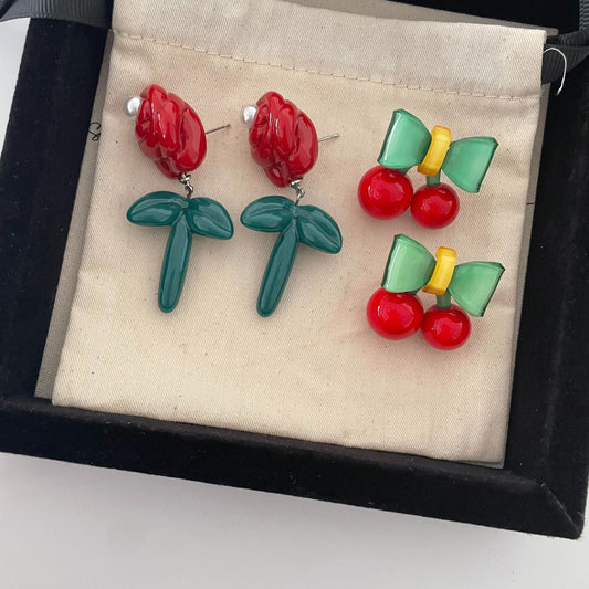 Sweet Colorful Christmas Design Versatile Daily Earrings