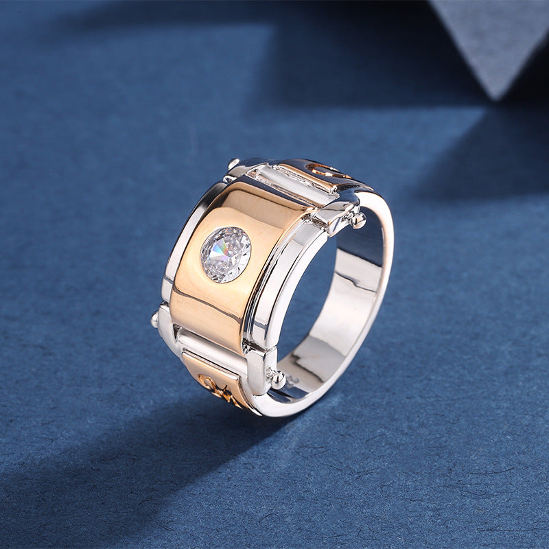 Man's Jewelry Champagne Gold Plated Domineering Rings