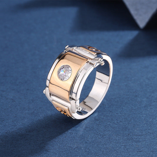 Man's Jewelry Champagne Gold Plated Domineering Rings