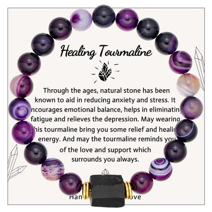 Tourmaline Beads Magnetic Field Pendant Pink Bracelets