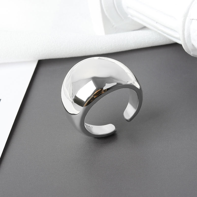 Exaggeration Niche Geometric Large Glossy Female Open Rings