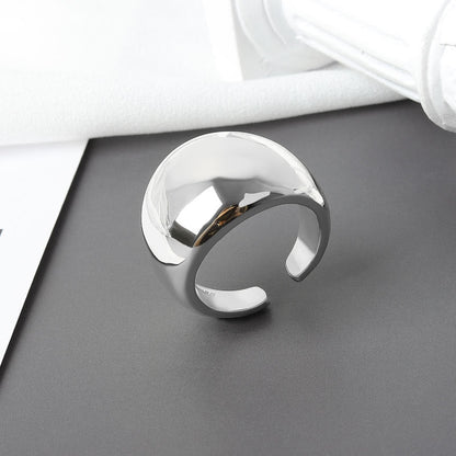Exaggeration Niche Geometric Large Glossy Female Open Rings