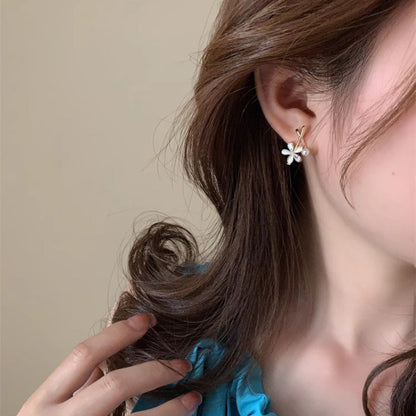 Women's Design Unique Cross Flower Pearl High-grade Earrings