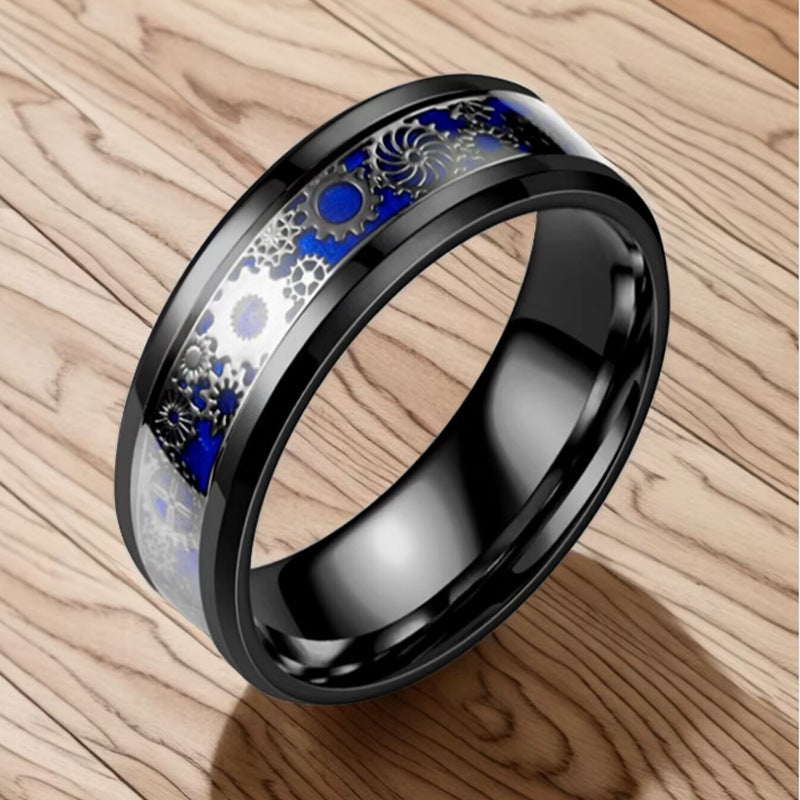 Men's Steel Personalized Gear Wheel Fashion Hand Rings