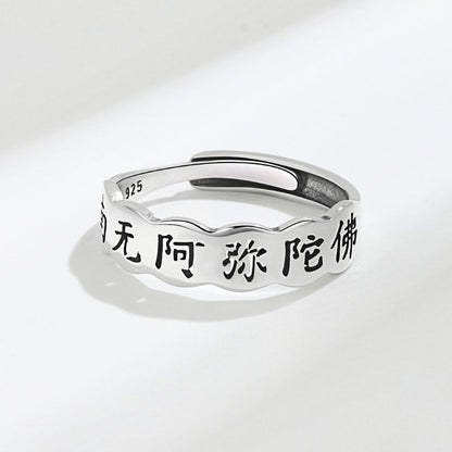 Sutra Six Words Mantra Amitabha Buddha Lucky Rings