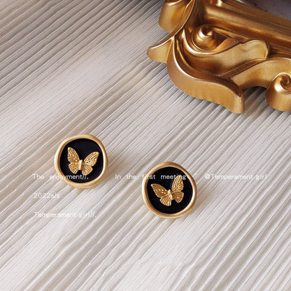 Butterfly Series Sier Needle Creative Female Earrings