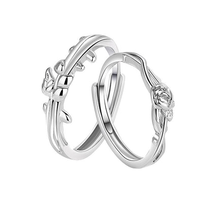 Rose Couple Female Male Niche Trendy Rings