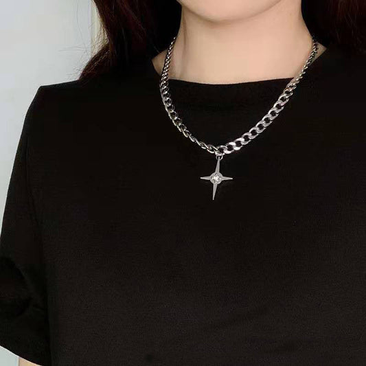 Cool Drag Hip Hop Cross Niche Design Pendant Necklaces