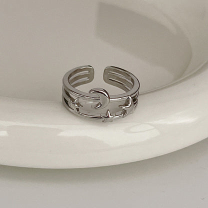 Sier Female Design Light Luxury Index Rings